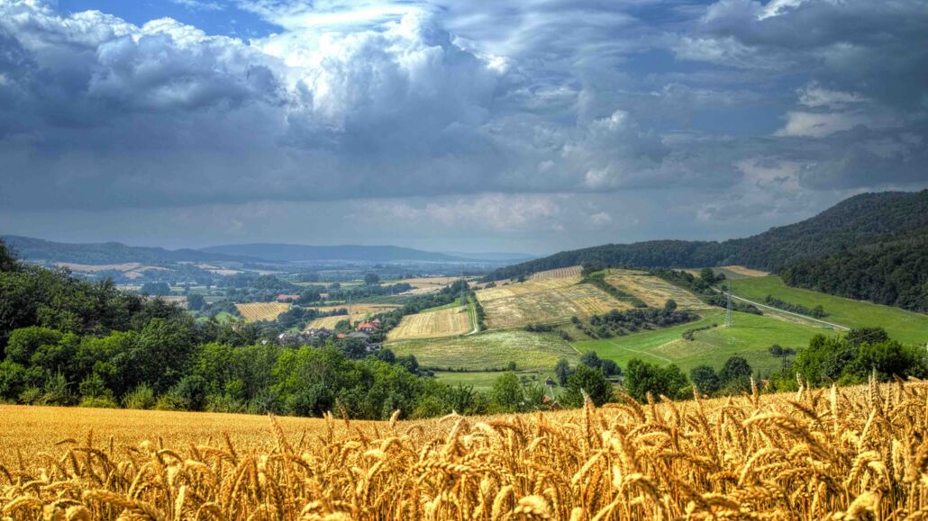 Weserbergland Blick auf die Landschaft des Weserberglands